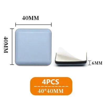 4-Pack Self-Adhesive Furniture Sliders PTFE Felt Floor Protectors - Anti-Scratch Glide Pads for Carpet, Wood, Tile