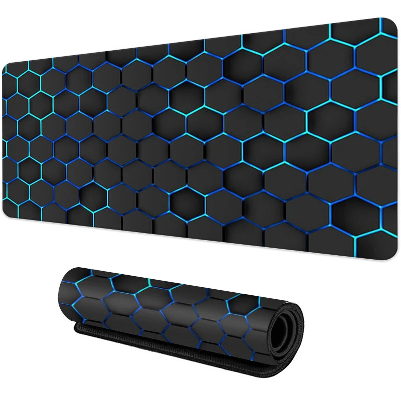Large Gaming Mouse Pad Red Blue Gradient Non-Slip Rubber Sewn Edge Desk Mat for Keyboard & PC