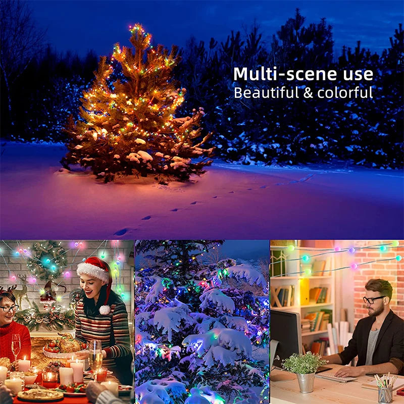 USB RGBIC Addressable LED Fairy String Lights with WiFi - Individually Programmable RGB LED Strip 1m/3m/5m/10m/20m IP67