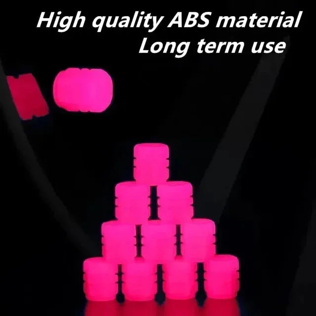Glow-in-the-Dark Tire Valve Caps – Universal Luminous Wheel Valve Stem Covers for Car, Motorcycle & Bicycle – Dust-Proof Decorative Caps