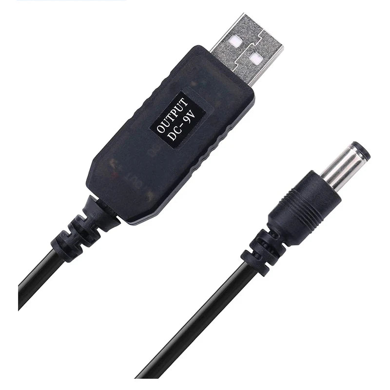 5.5 x 2.1mm USB to DC Power Booster Cable – 5V to 5/9/12V Step-Up Converter for WiFi Router & Modem, 1 m (3.3 ft)
