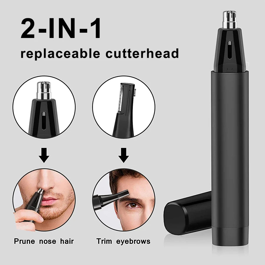 Rechargeable Nose & Ear Hair Trimmer for Men, Eyebrow & Neck Grooming Kit — USB Rechargeable, 60-Min Run Time