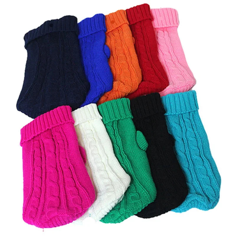 Knitted Winter Dog Sweater for Small & Medium Dogs, Chihuahua & Yorkie Puppy Pullover