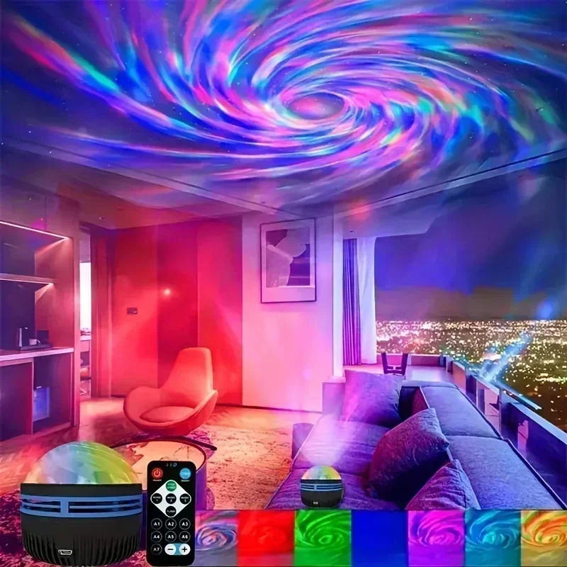 LED Starry Sky Projector Galaxy Night Light with Remote USB DC 5V 7 Modes for Bedroom Party Christmas Gift