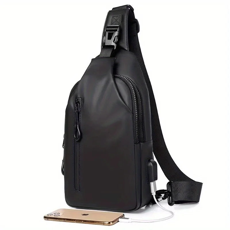 Men's Waterproof Large-Capacity Crossbody Sling Bag — Lightweight Single Shoulder Travel Bag