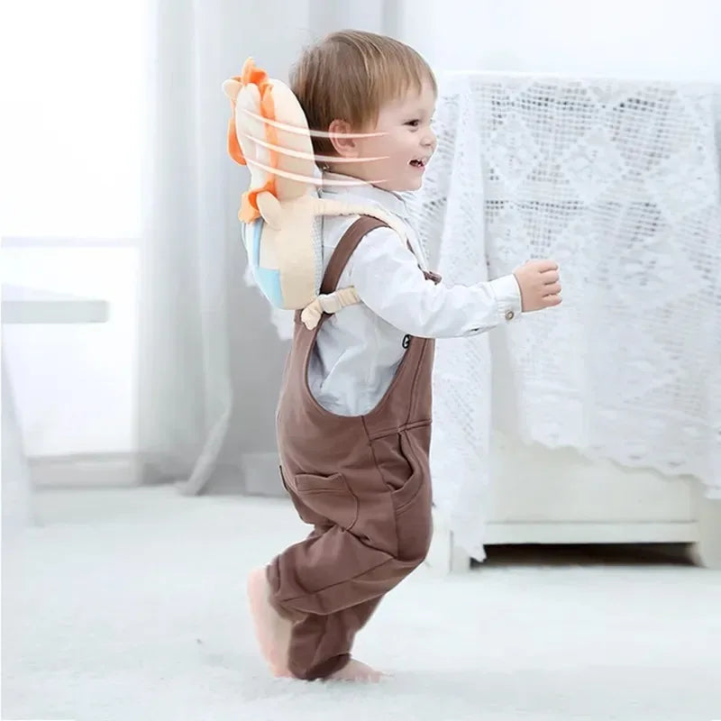 Toddler Head Protector Backpack Pillow 1-3T Soft PP Cotton Safety Cushion with Adjustable Straps Cartoon Design