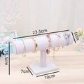 Velvet T-Bar Jewelry Display Stand - Bracelet, Watch & Necklace Organizer (24 x 7 x 14 cm / 9.45 x 2.76 x 5.51 in)