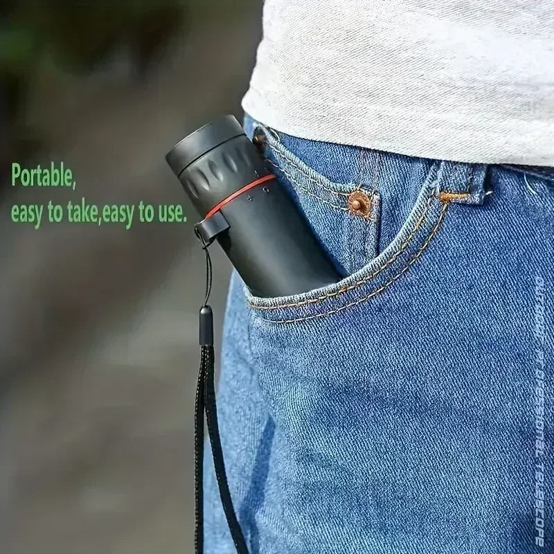 2000×25 HD Monocular Telescope with Phone Mount - Portable 8000 m (26,247 ft) Range for Camping, Hunting & Birdwatching