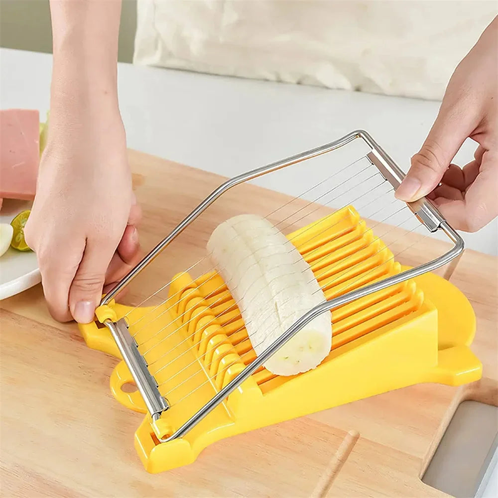 Multi-Function Stainless Steel Egg & Luncheon Meat Slicer, Banana Cheese Strawberry Cutter Kitchen Gadget