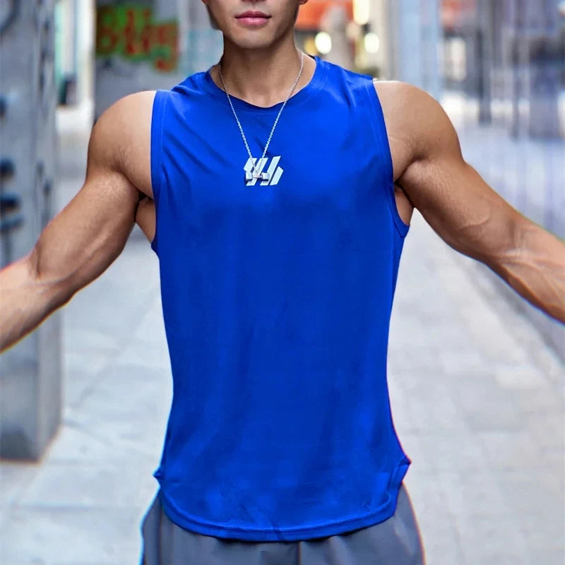 Men's Mesh Gym Tank Top – Breathable Sleeveless Running & Fitness Workout Vest