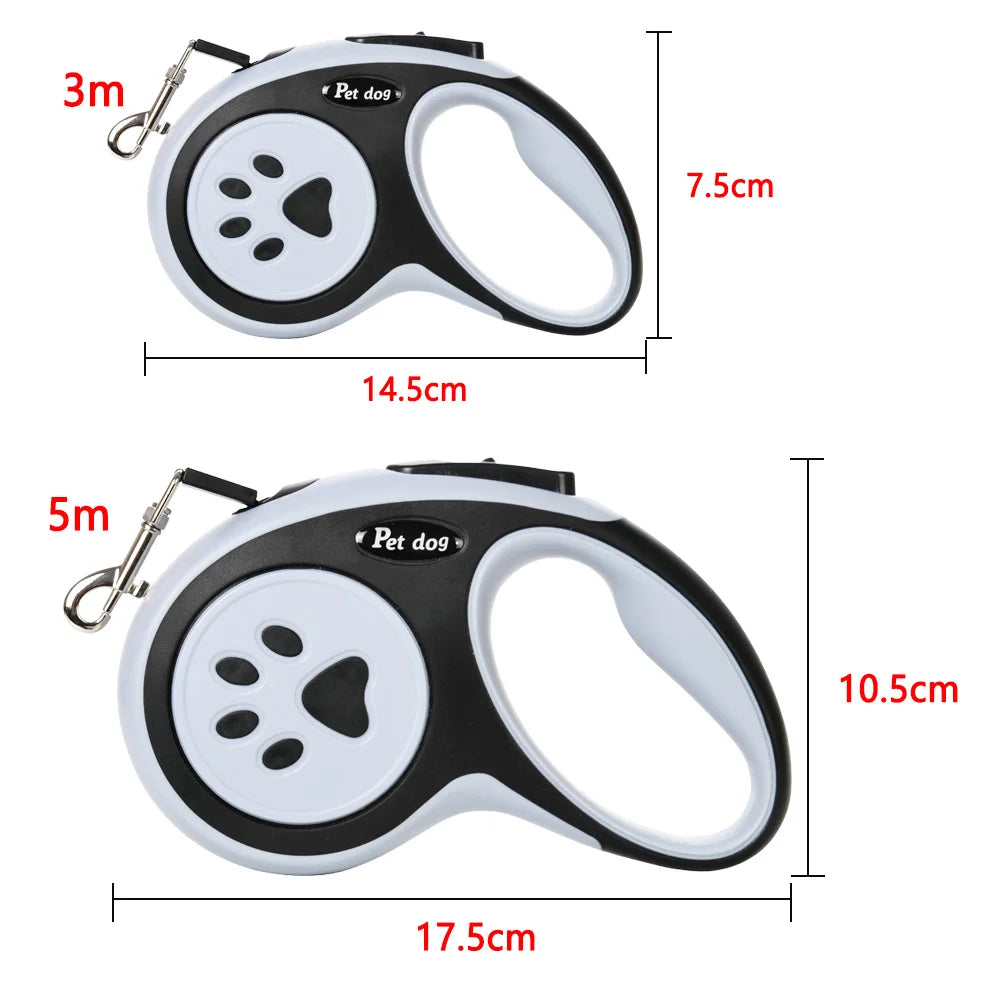 Retractable Dog Leash 3M (9.8 ft) / 5M (16.4 ft) Nylon Automatic Pet Leash – Quick Release, Durable for Small to Large Dogs & Cats