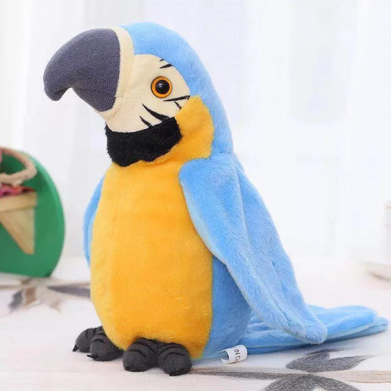 Talking Parrot Plush Toy - Recordable Electronic Bird That Repeats, Waving Wings Stuffed Toy Gift for Kids