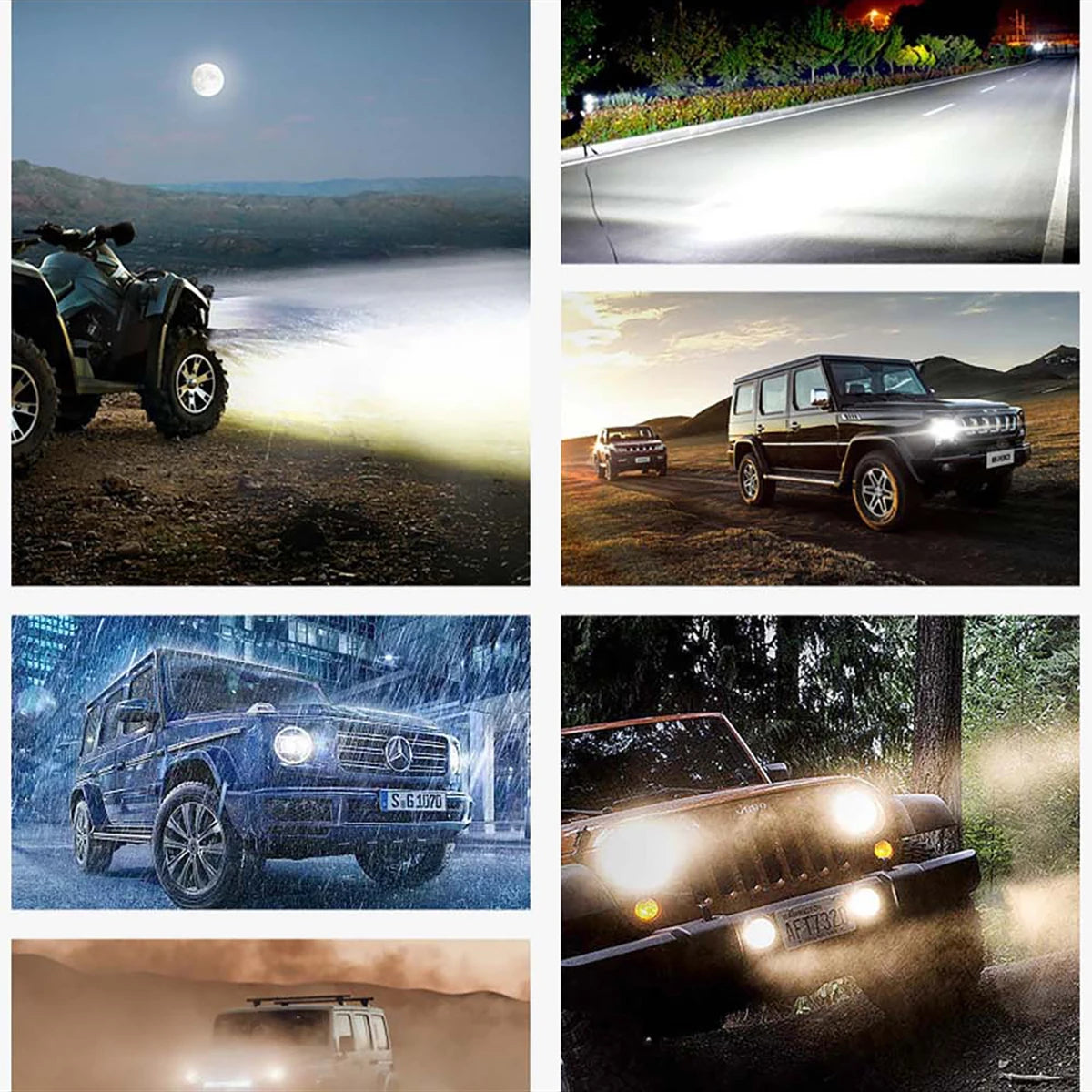 60W 12V LED Work Light 20-SMD Combo Beam Fog Spotlight IP67 for Truck UTV SUV ATV Boat Off-Road