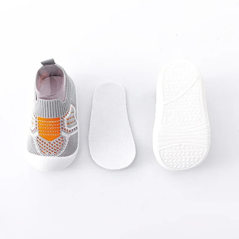 Baby Anti-Slip Breathable First Walker Crib Socks with Rubber Sole (11.5–15.5 cm / 4.5–6.1 in)