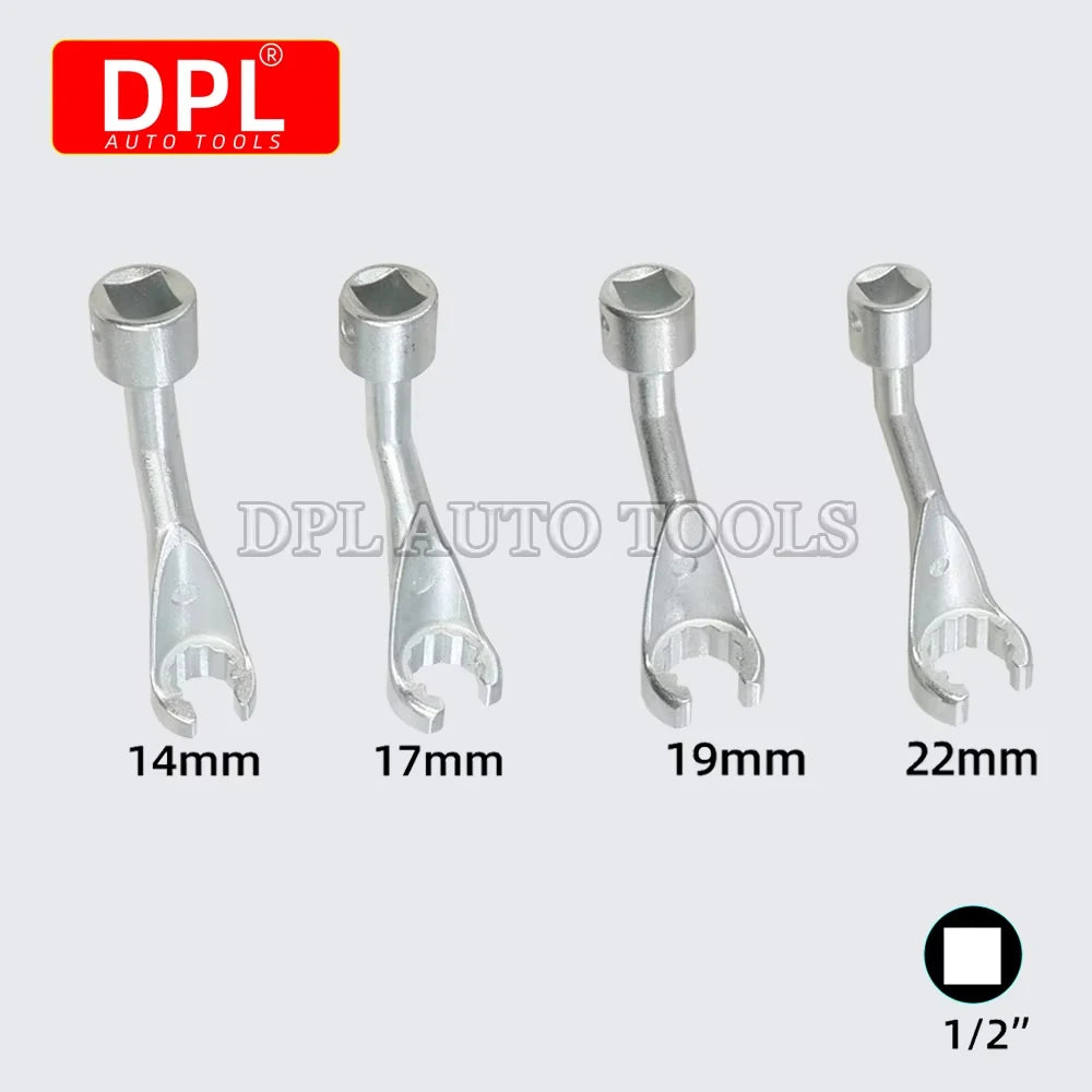 Diesel Injector Line Socket Set 1/2-Inch (12.7 mm) Drive - 12-Point Bihex Injector Fuel Line Wrenches