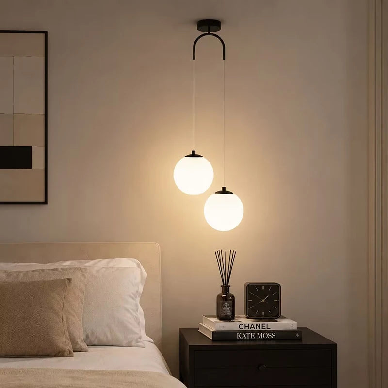 Modern Glass LED Pendant Light Chandelier – Indoor Ceiling Hanging Lamp for Living Room, Bedroom, Dining, Restaurant & Bar