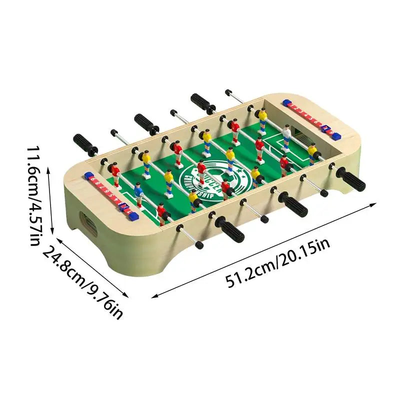 Wooden Tabletop Foosball Game for Kids — Portable Desktop Soccer Board (20.15 x 9.76 x 4.57 in / 51.2 x 24.8 x 11.6 cm)
