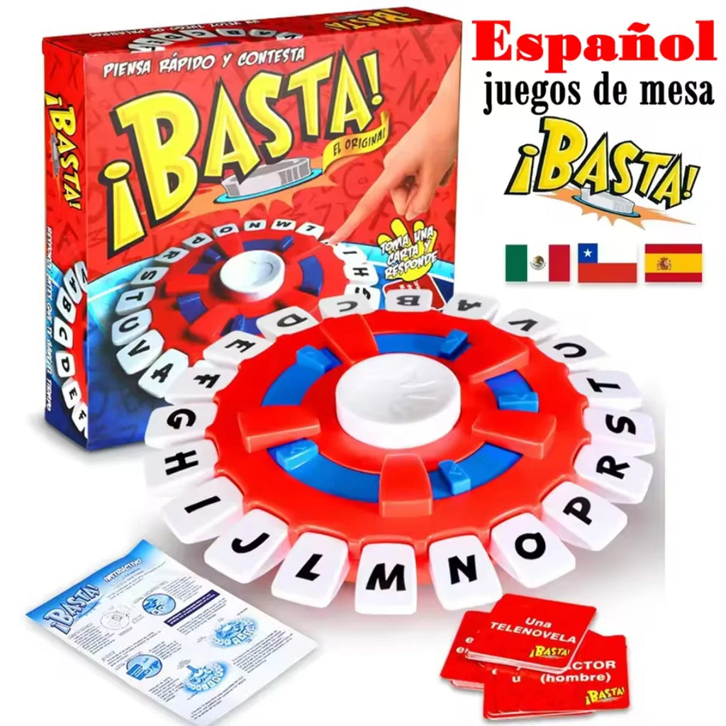 Basta Spanish Letter Board Game – Fast-Paced Family & Party Word Game for Kids & Adults