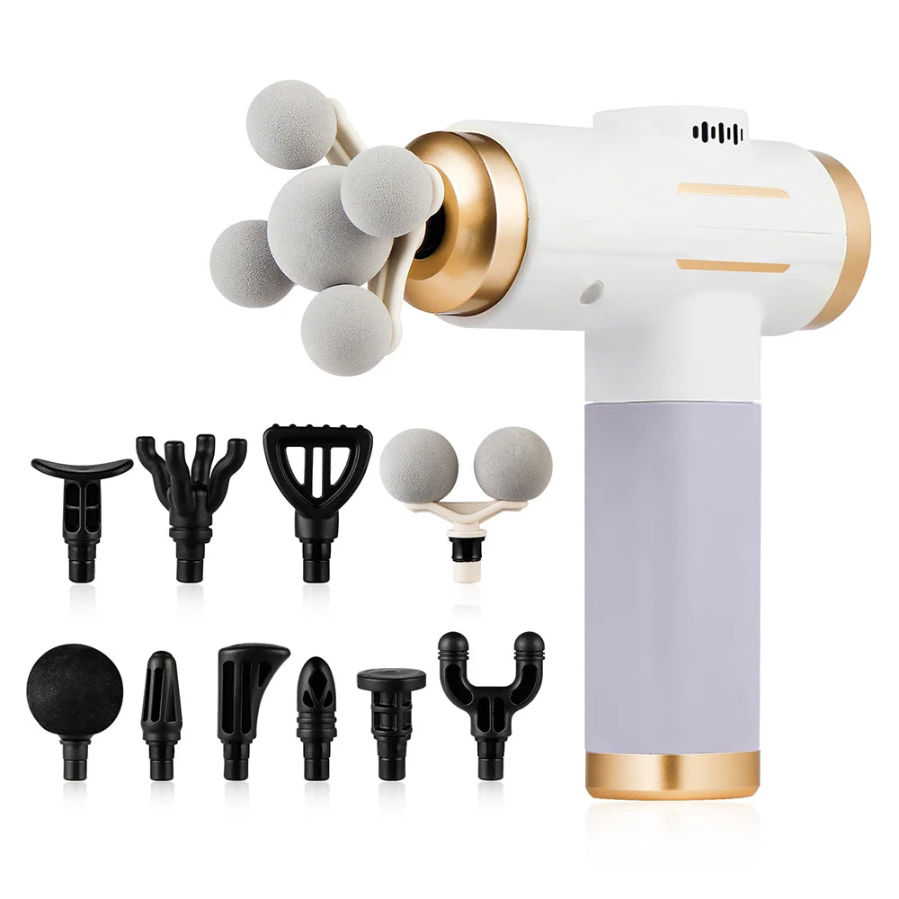 11-in-1 Percussion Massage Gun — 99-Level Powerful Fascia Gun with 11 Heads, USB-C Rechargeable Deep Tissue Massager for Body, Arms & Legs