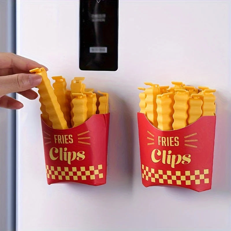 12-Pack French Fry Shaped Bag Clips, Snack & Food Sealing Clips for Chip Bags and Seasonings
