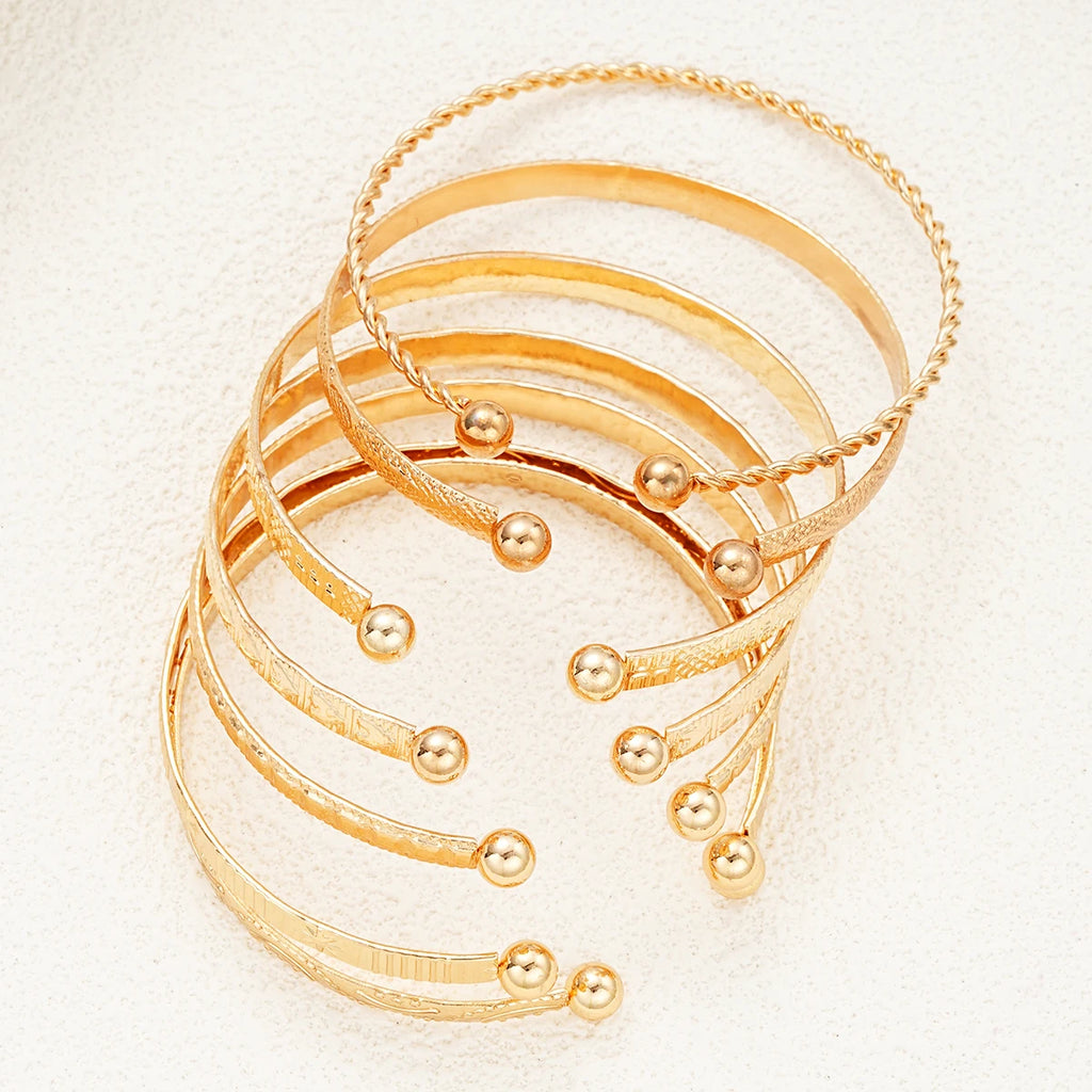 Boho Geometric Gold Cuff Bracelet for Women - Fashion Metal Cuff, Tracker-Inspired Style