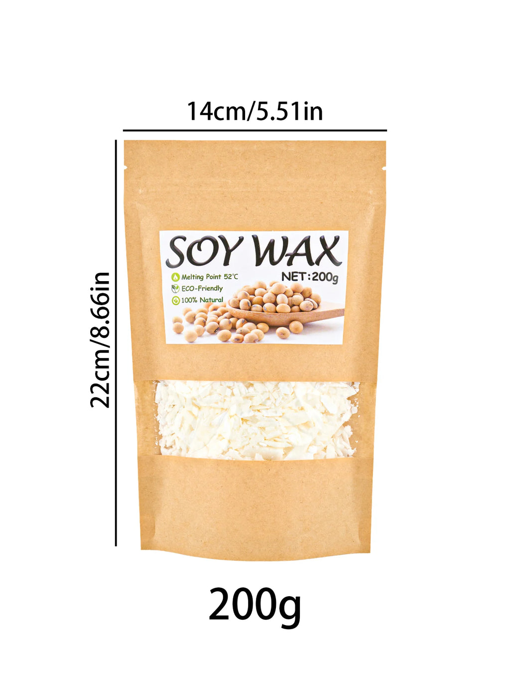 Natural Soy Wax Flakes for Candle Making — Additive-Free DIY Candle Supplies, 100g/200g/453g/1000g (3.5oz/7.1oz/16oz/35.3oz)