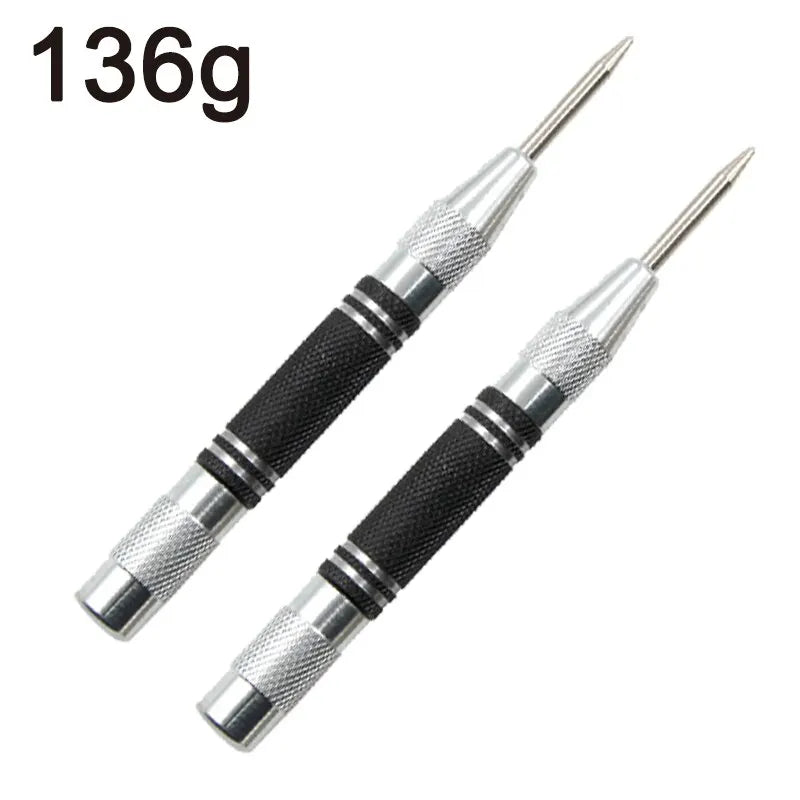 2-Pack Spring-Loaded Automatic Center Punch 128mm (5.04 in) — Glass Striker & Window Breaker Tool