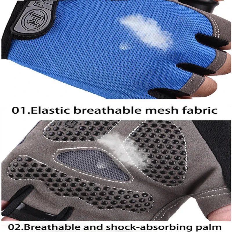 Fingerless Gym Gloves for Men & Women – Anti-Slip Breathable Workout Gloves for Cycling & Weightlifting