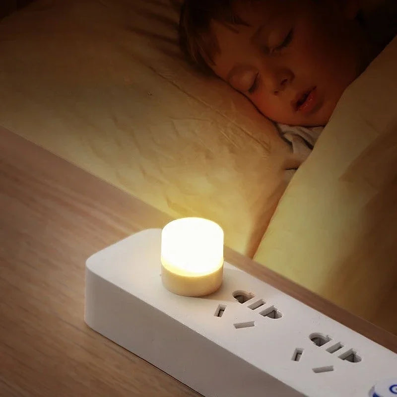 Mini USB Night Light 3-5 Pack Warm & White LED Reading Light USB Plug-In Portable Eye Protection Lamp