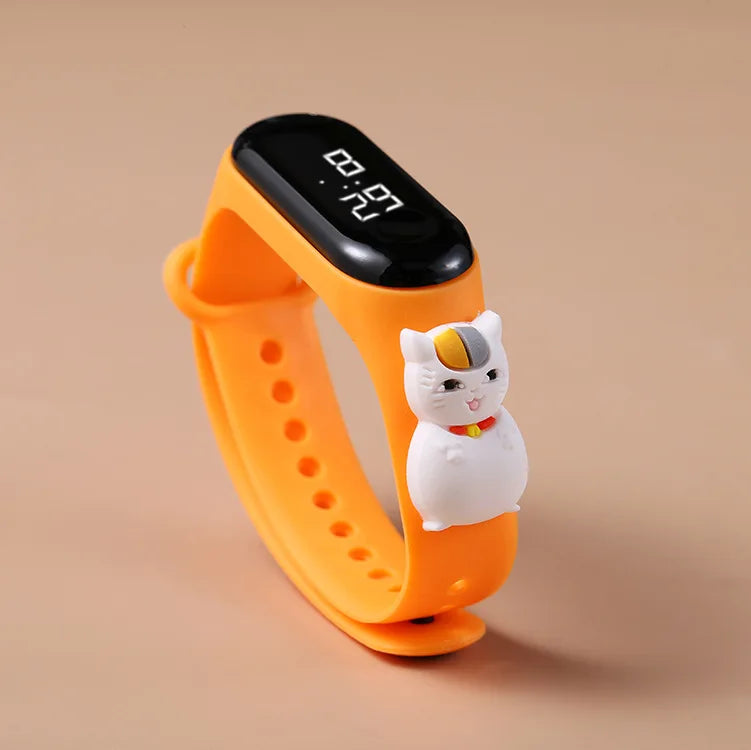 Kids LED Touch Sports Watch – Silicone Digital Bracelet, 45mm Waterproof (5ATM) Cartoon Character Design for Girls & Boys