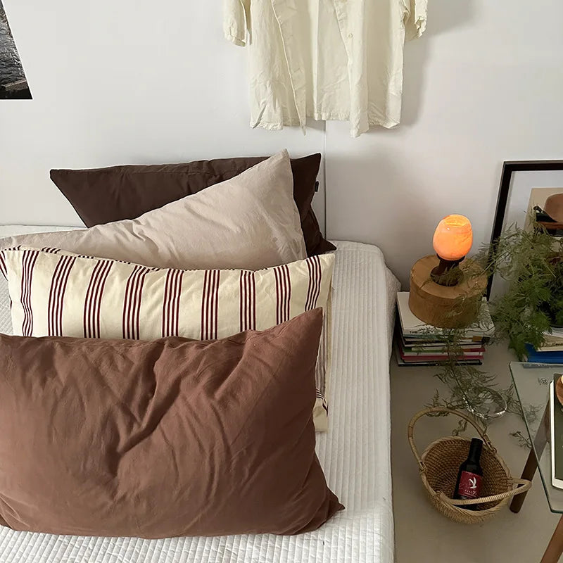 Soft Washed Cotton Striped Pillowcase - Single Pillow Cover 19 x 29 in (48 x 74 cm)