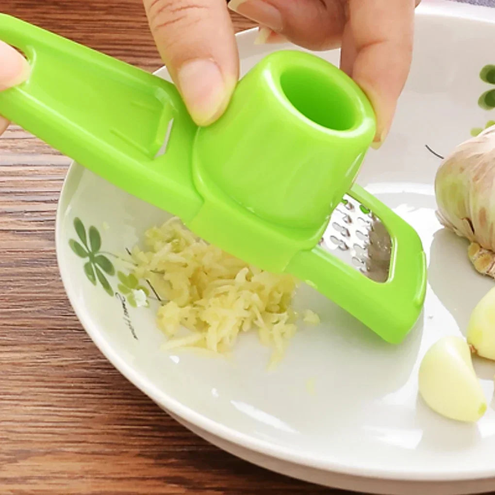 Multifunctional Manual Garlic Press & Ginger Grater — Stainless Steel Garlic Cutter Peeler
