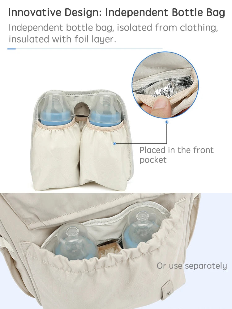 Waterproof Diaper Backpack with 2 Stroller Hooks — Maternity Mommy Nappy Bag for Travel & Outdoor