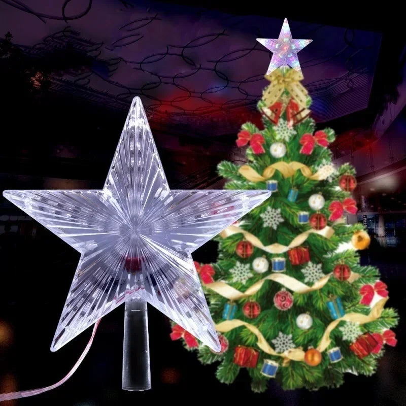 Color Changing LED Rotating Star Christmas Tree Topper 15 cm (5.9 in) Shiny Party Light
