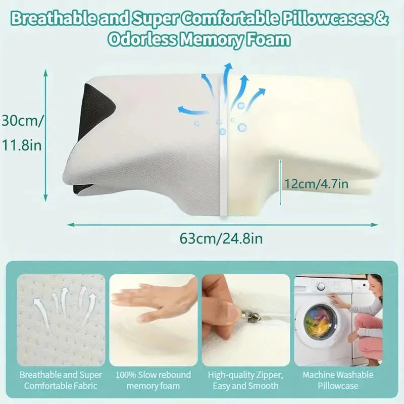 Butterfly Memory Foam Neck Pillow – Cervical Orthopedic Slow-Rebound Pillow for Sleep & Neck Support