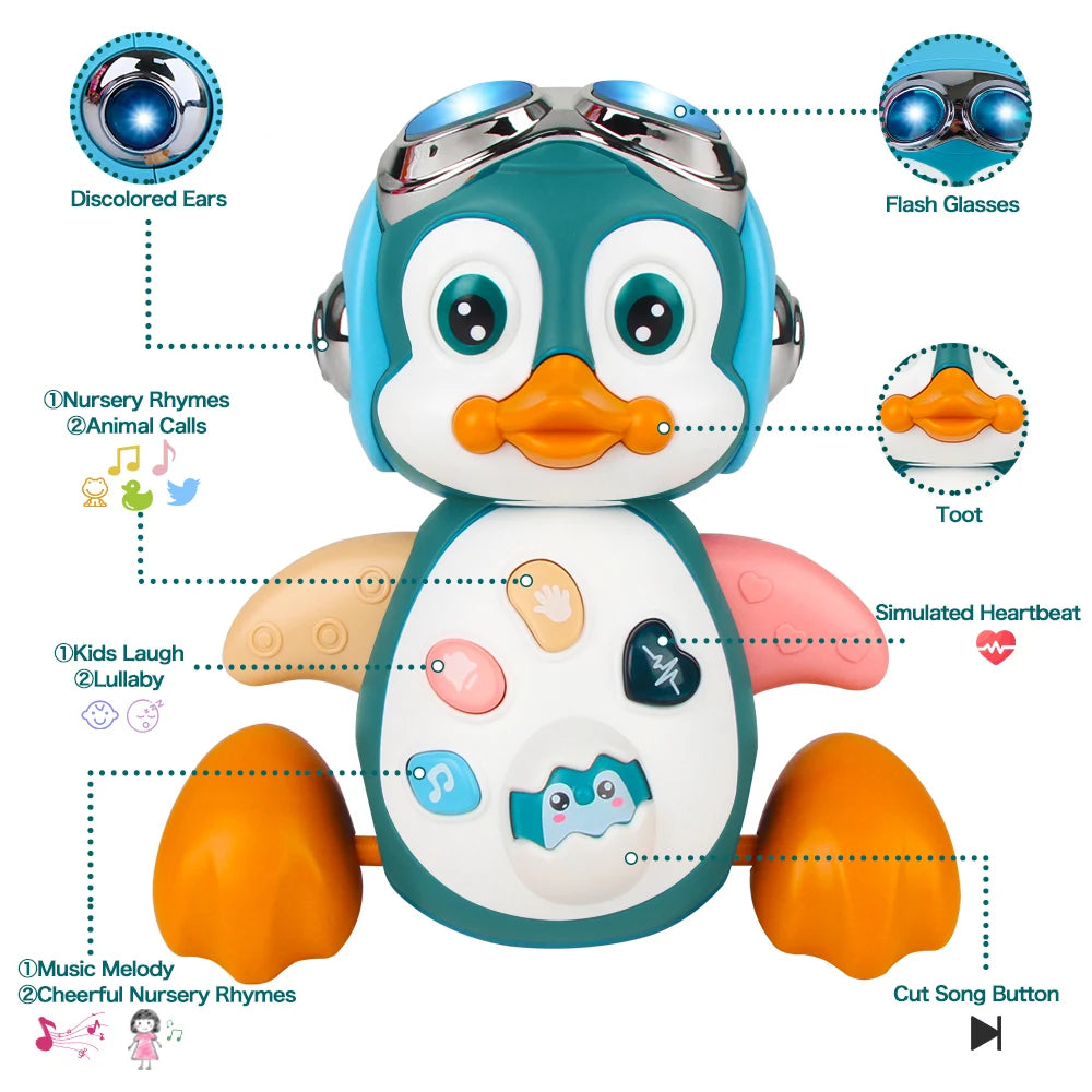 Baby & Toddler Electronic Pet Toys - Dancing Octopus, Musical Penguin & Duck | Interactive Crawling Tummy Time Toy