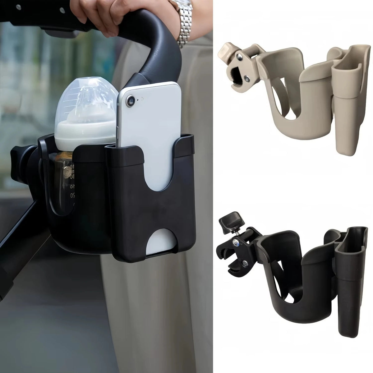 Stroller Cup & Phone Holder – Universal Pram Accessory
