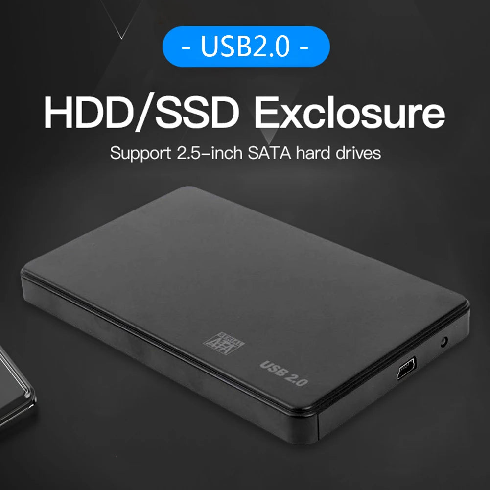 2.5-Inch SATA SSD/HDD USB 3.0 Hard Drive Enclosure - 3TB Support, USB 2.0/3.0 SuperSpeed Portable Case