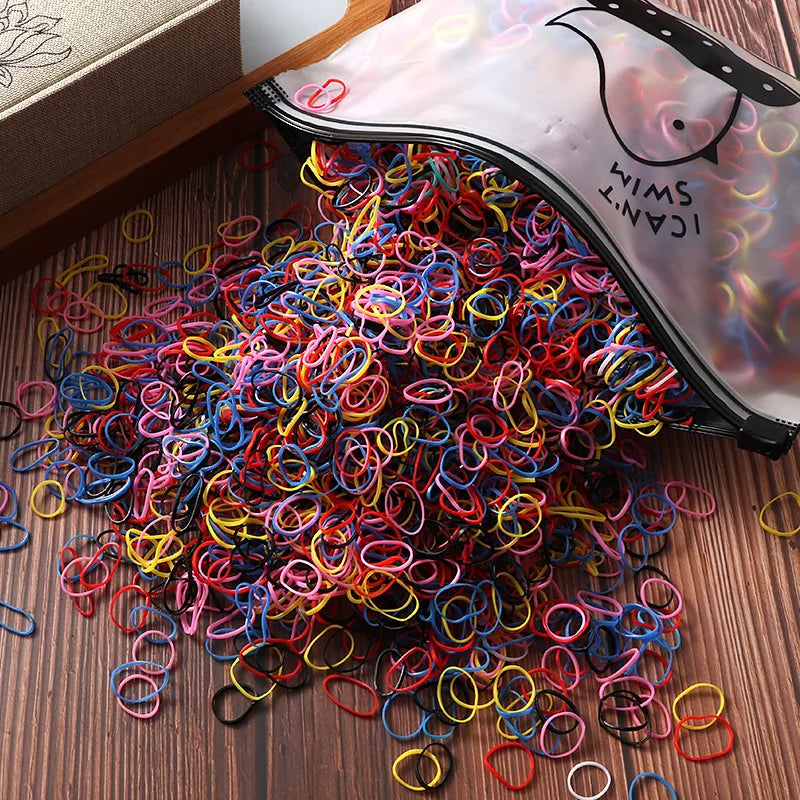 Girls Colorful Small Elastic Hair Bands – Disposable Braided Hair Ties with Small Covers