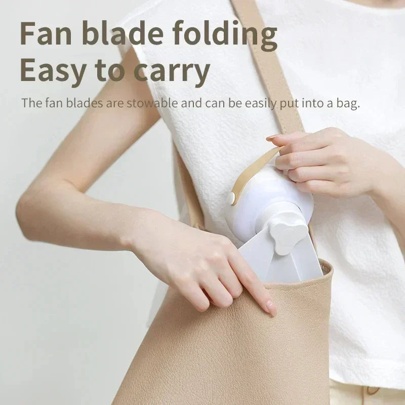 Mini Portable Rechargeable USB Ceiling Fan with LED Light & Remote for Camping & Home