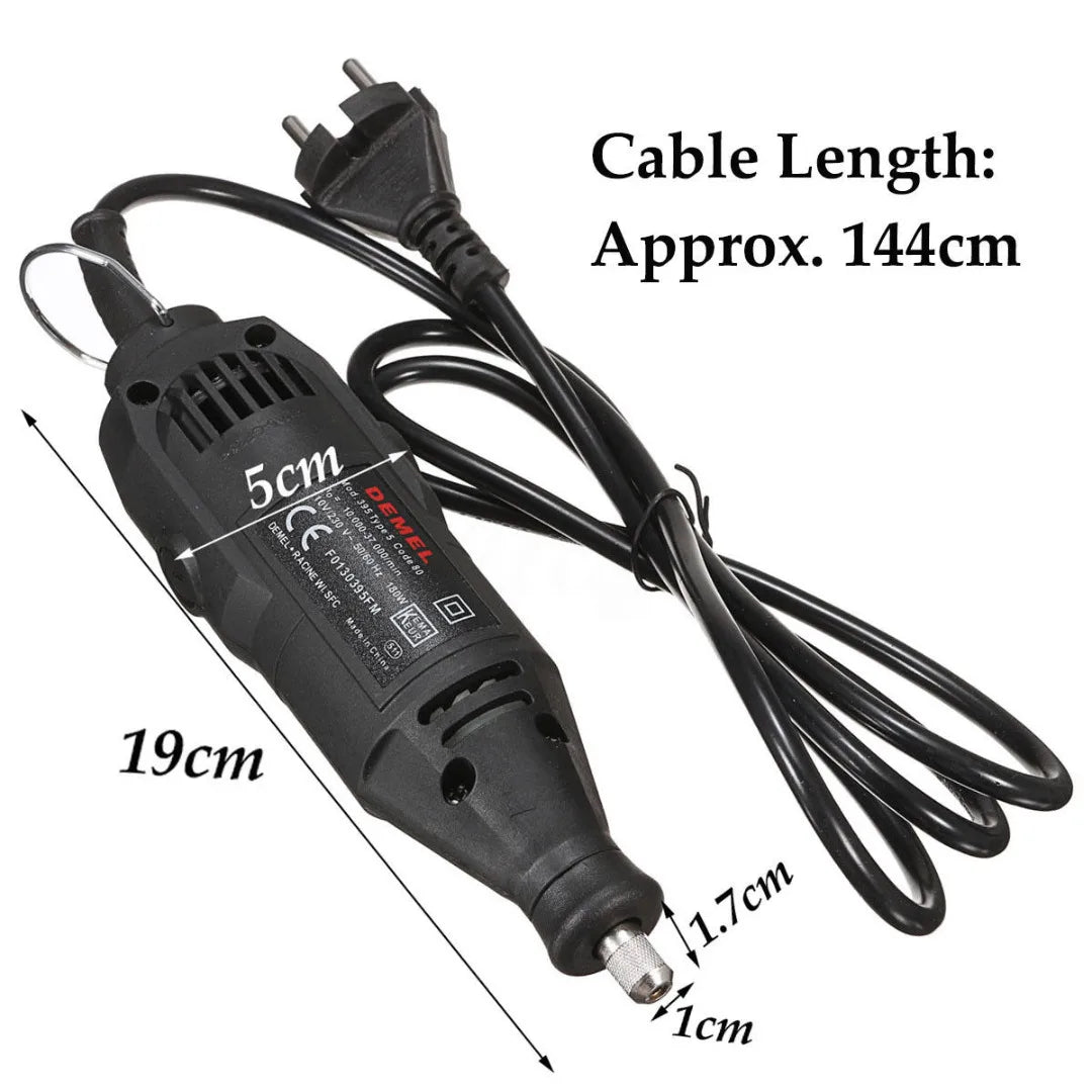 110/220V Electric Engraving Rotary Mini Drill Kit – 130W Variable Speed 5-Setting Grinder