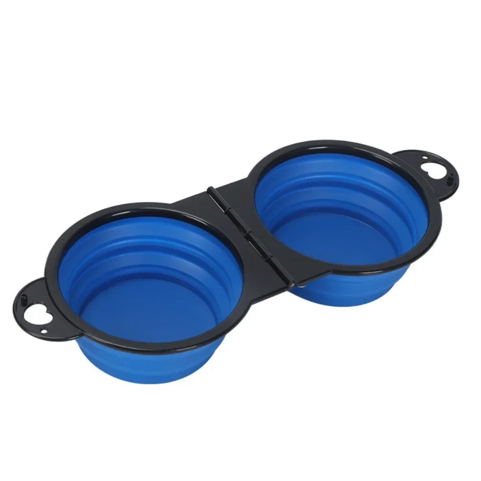 Collapsible 2-in-1 Dual Pet Bowl for Dogs & Cats – Portable Travel Water & Food Bowl, 500ml (16.9 fl oz)