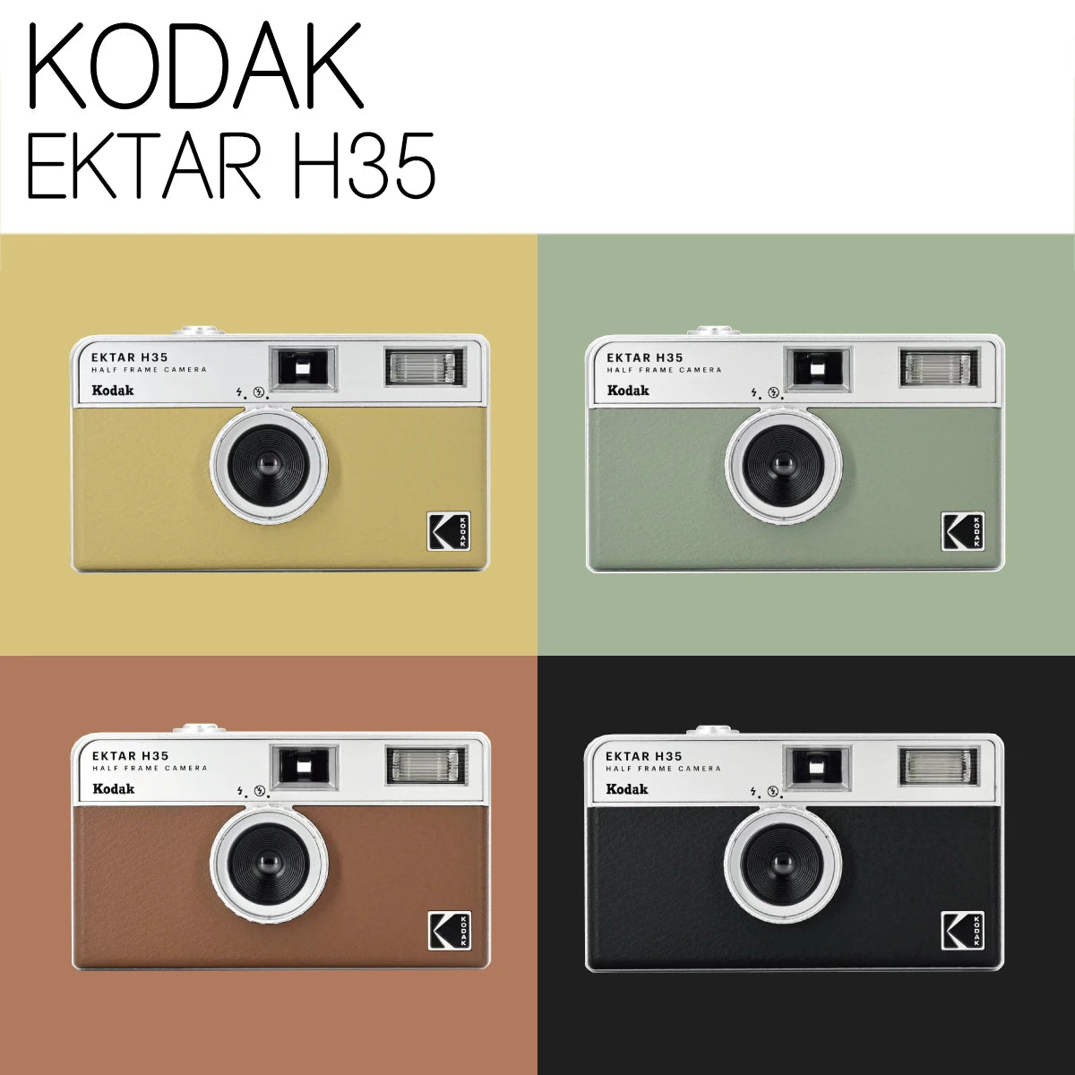 Half-Frame 35mm Film Camera with Built-In Flash – Pocket Compact Film Camera, 2x Exposures, 4 Colors