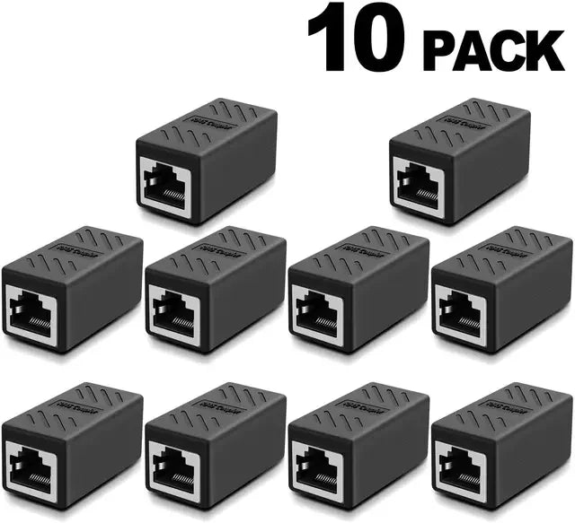 RJ45 Female-to-Female Coupler Cat5/Cat6 Ethernet Gigabit Inline Adapter Network Extender