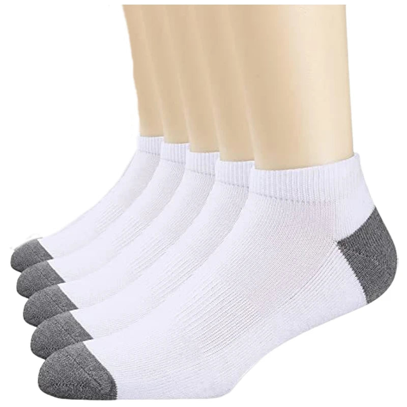 Men's Breathable Sports Crew Socks, 3/5/10 Pairs, Polyester-Cotton Anti-Odor Sweat-Absorbent