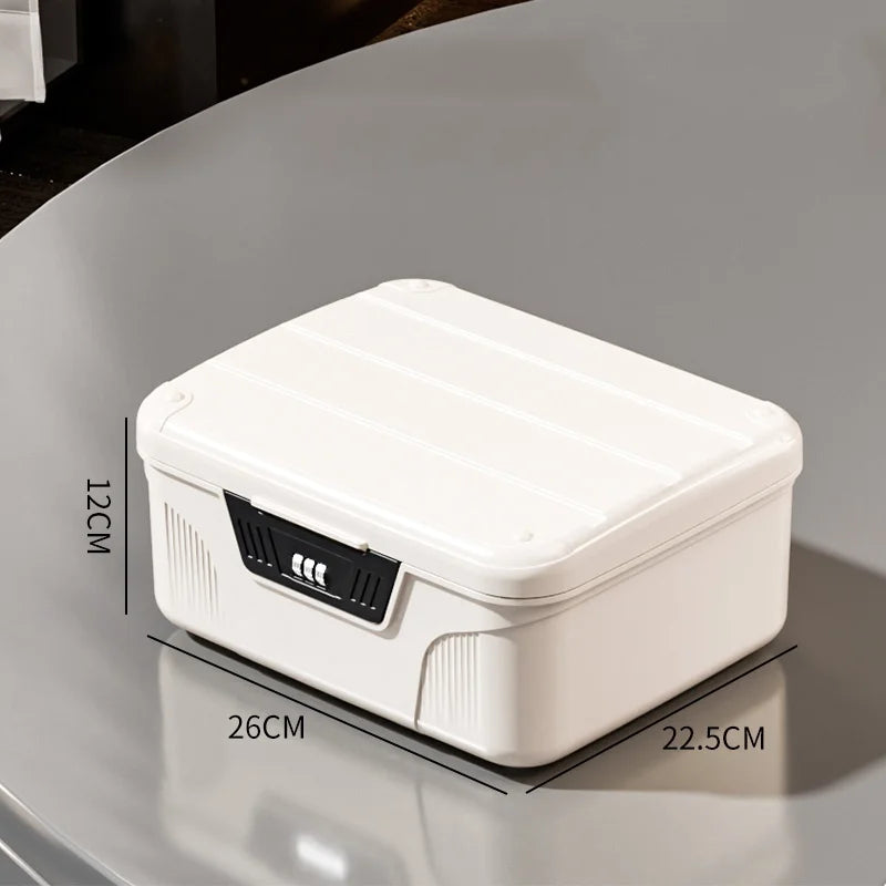 4-Digit Combination Lock Safe Box – Portable Security Organizer for Passports, Cash & Jewelry