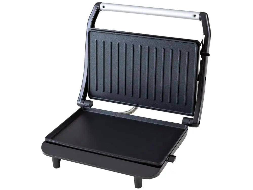 2-in-1 Sandwich Maker & Grill Press 850W 220V, Silver Non-Stick Plates, 2-Sandwich Capacity