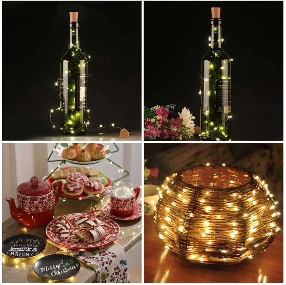 USB Rechargeable 20-LED Cork Bottle Fairy Lights for Home, Wedding, Bedroom, Party & Christmas
