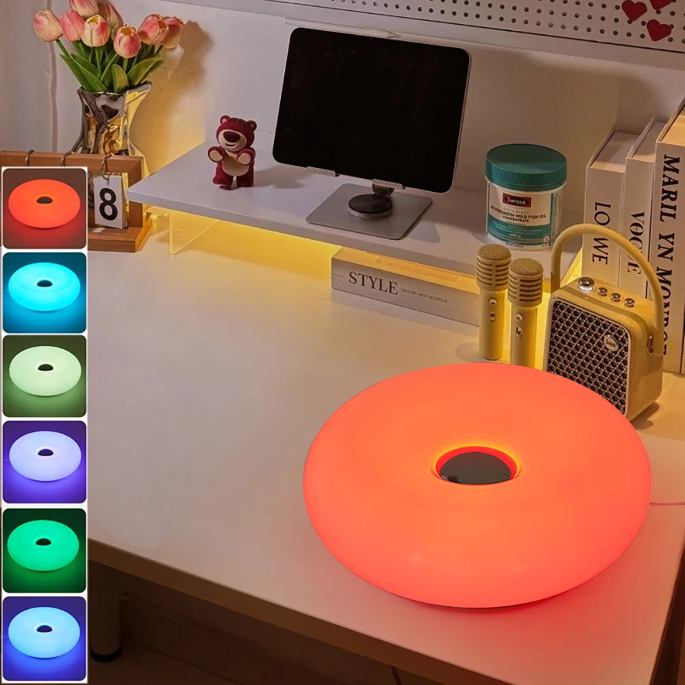 Bauhaus Donut Table Lamp USB LED Bedside Night Light for Bedroom Living Room Dining Room