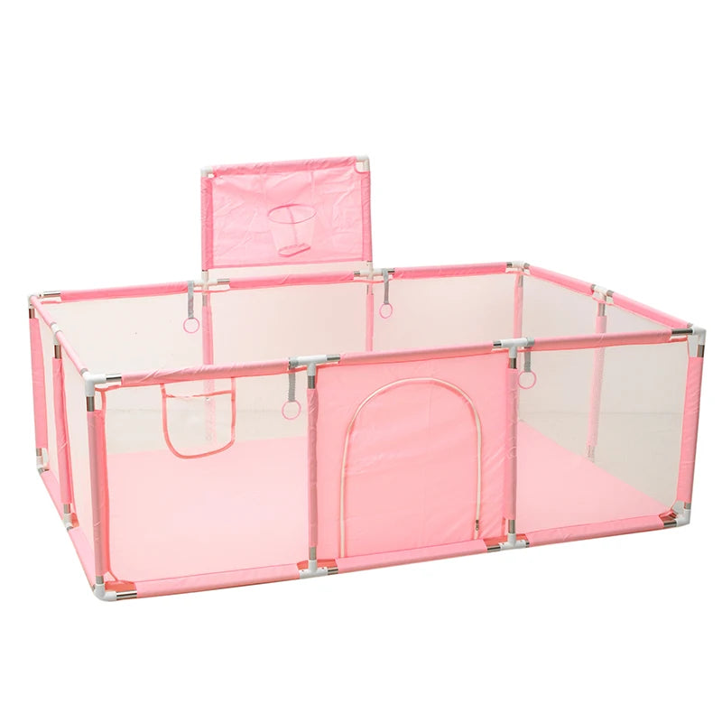 Large Baby Playpen Play Yard with Ball Pit Option & Safety Barrier — 107×235×129 cm (42×93×51 in) Portable Infant Toddler Playpen